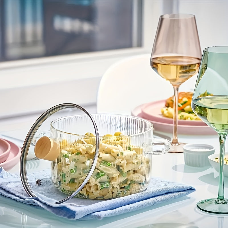 Katta hajmli borosilikat shisha saqlash konteyneri sho'rva va ovqat uchun