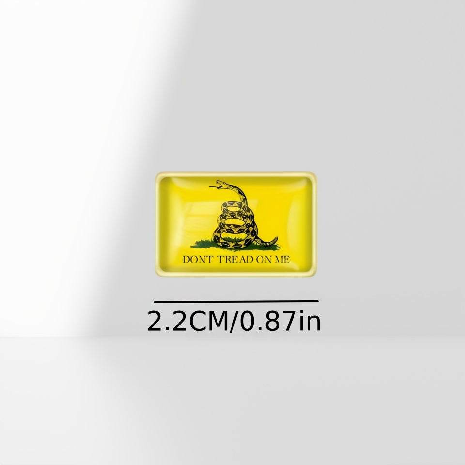 Yellow Snake Design Alloy Brooches Set for Clothing and Accessories Square Pins 10 Pack