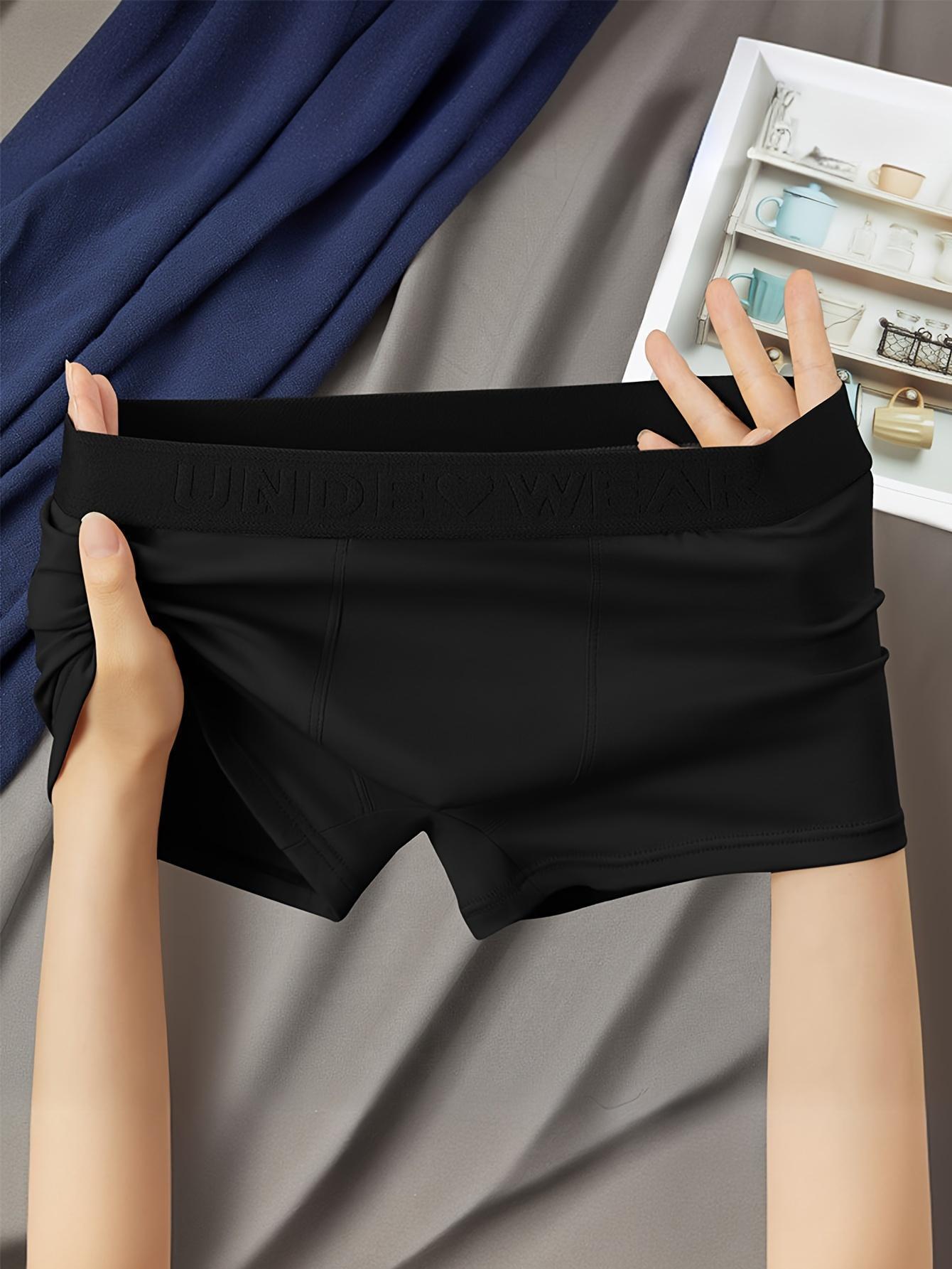 Men's Breathable Cotton Underwear Set Mid-Waist Shorts Solid Color Comfortable Sports Underwear