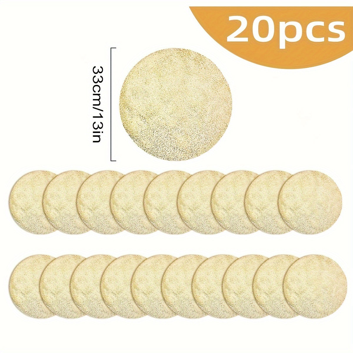 Gold Foil Mesh Round Placemats 33cm for Dining Weddings Parties Home Decor