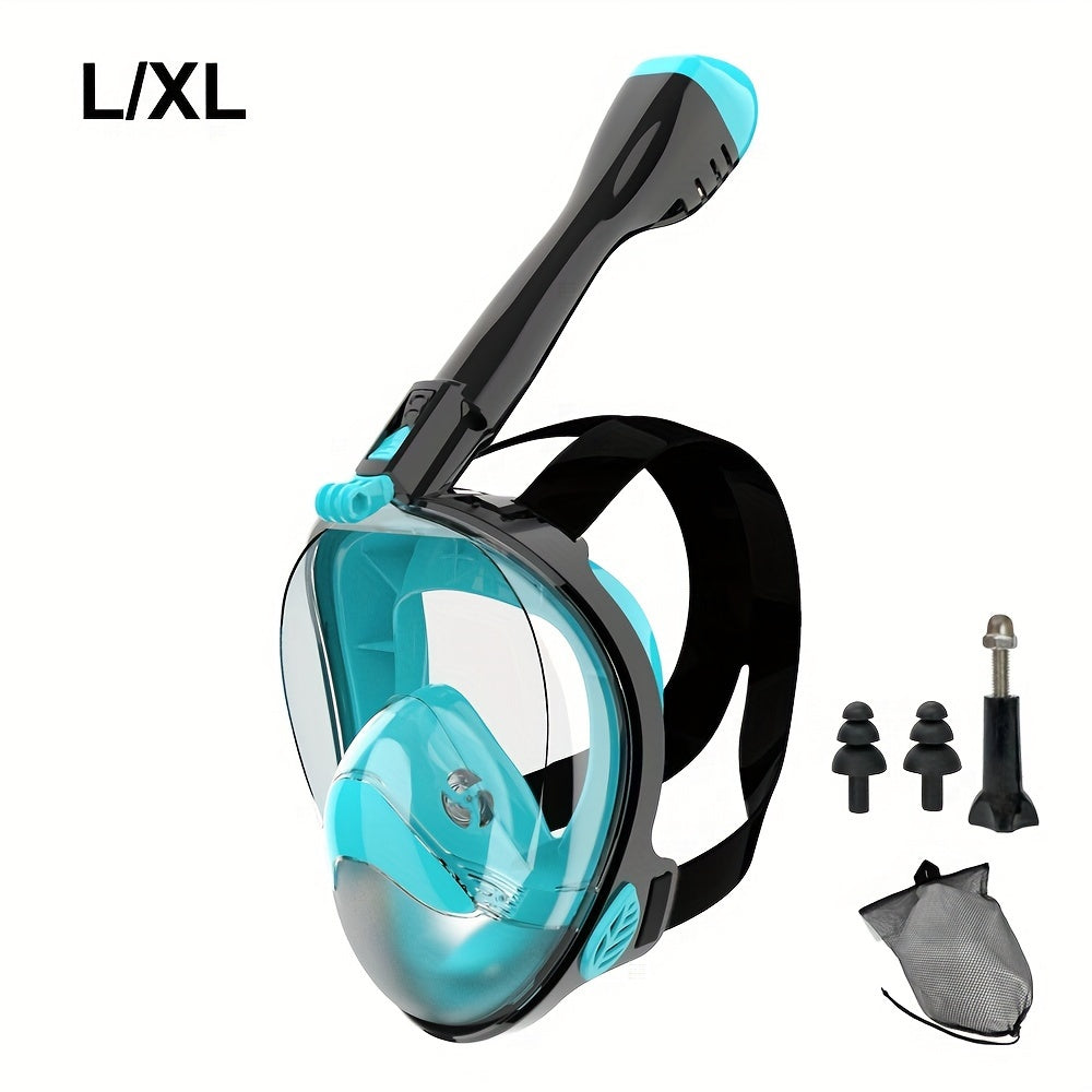 Kattalar uchun Silikon Snorkeling maskasi 180° panoramik ko‘rinish, suv o'tkazmaydigan, anti-fog, qora