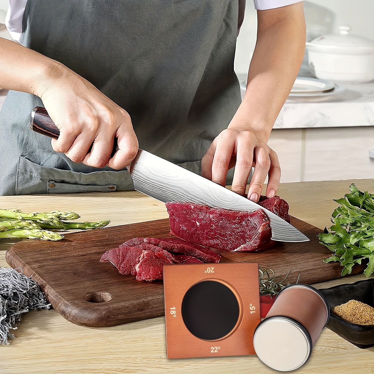 Metal Knife Sharpener with Angle Guide Kit, Manual, Kitchen Use