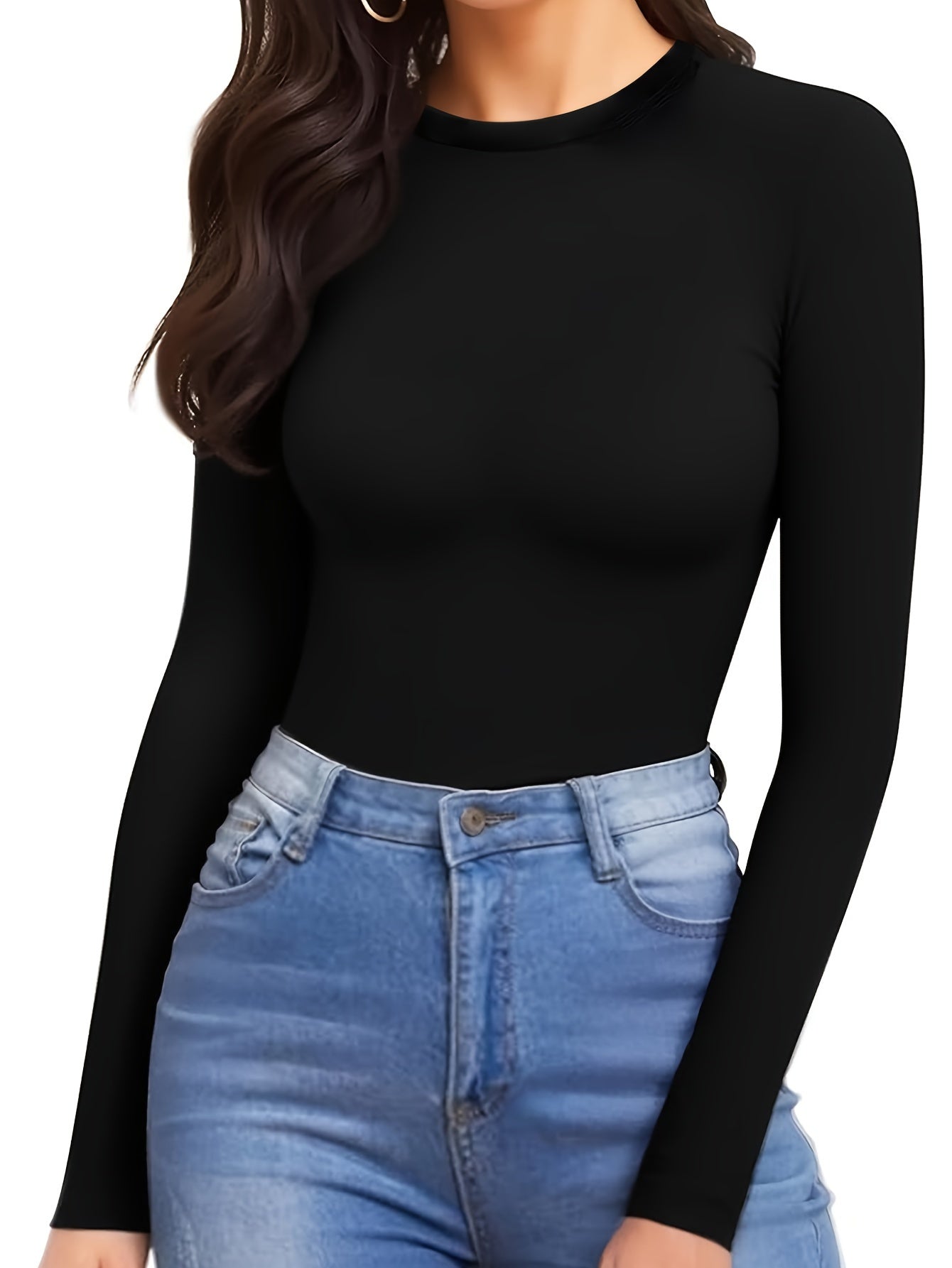 Body de felpa con forro polar para mujer, ropa interior térmica para otoño e invierno, color sólido