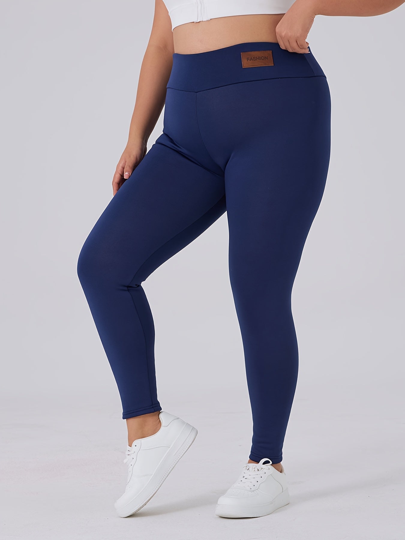 Plus Size Women's Thermal Fleece-Lined Leggings High-Waisted Winter Pants