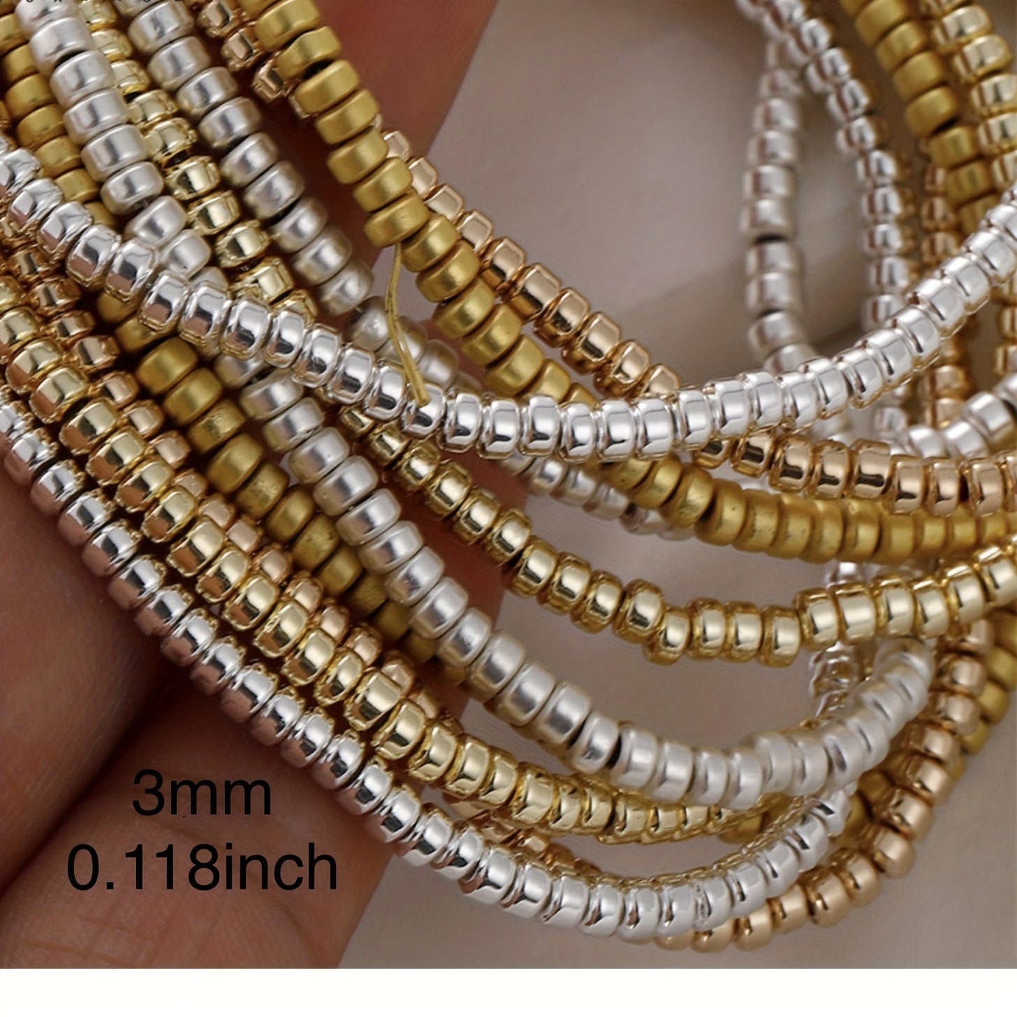 Hematite Beads 3mm Round Jewelry Making Supplies Pack of Four Varieties