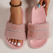 Женские повседневные сандалии с открытым носком, цепочкой из страз и толстой подошвой