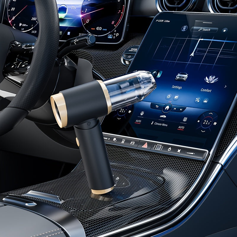 Kuchli portativ qo'l vakuum tozalagich, uy va avtomobil uchun ikki xil foydalanish, simsiz zaryadlash bilan.