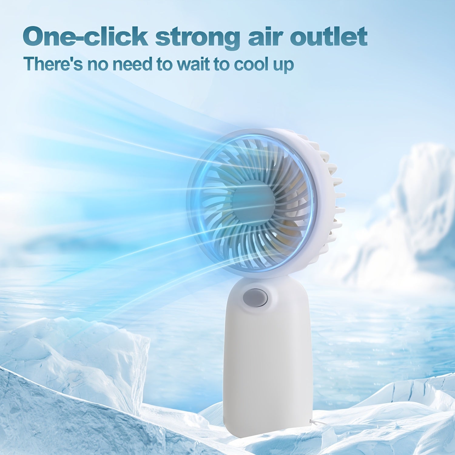 Portable Handheld Fan with Multi-Color Blades, Lightweight Plastic, Battery Operated for Office Travel Camping