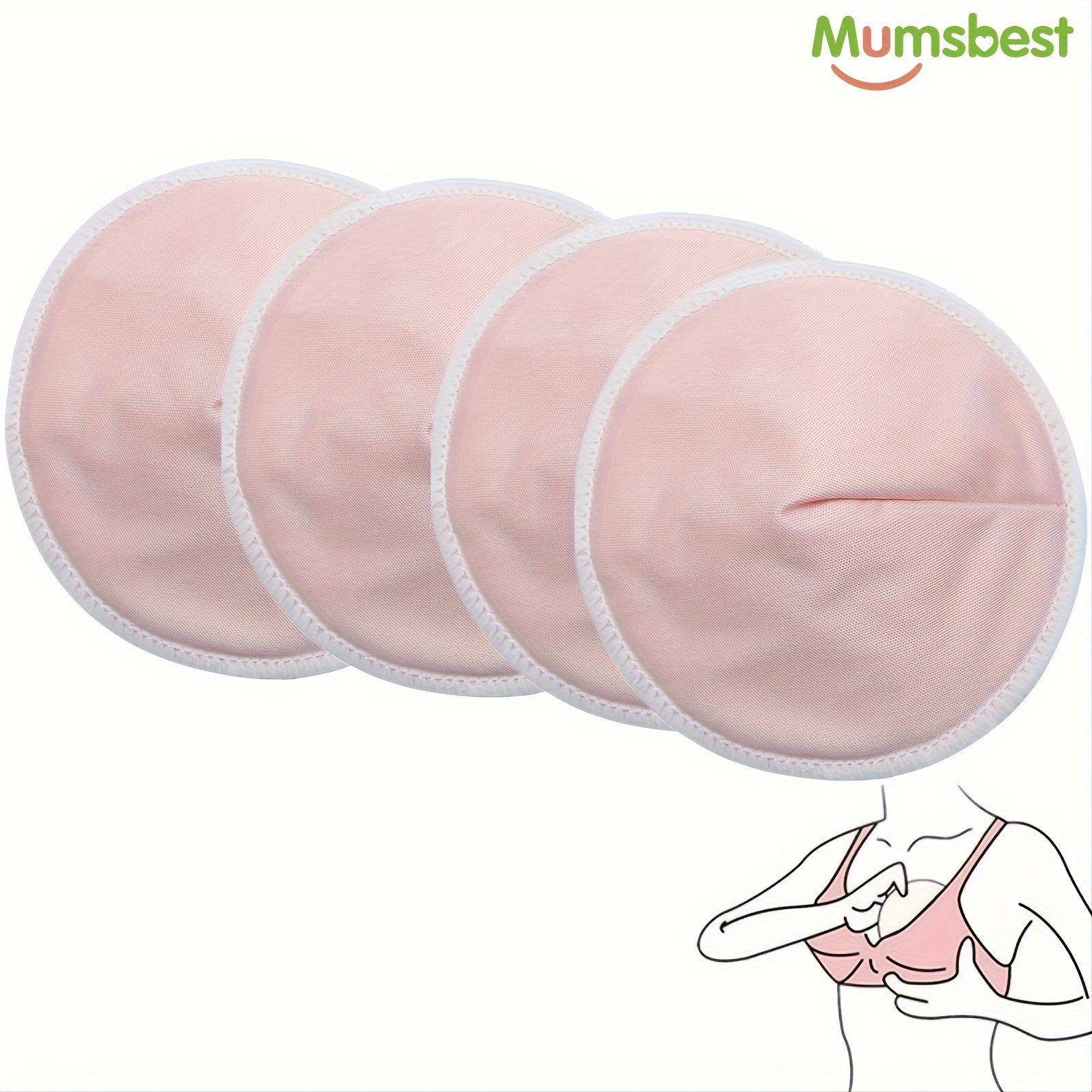 Organic Bamboo Nursing Pads Reusable Waterproof 4 Pack for Breastfeeding Menstrual Care