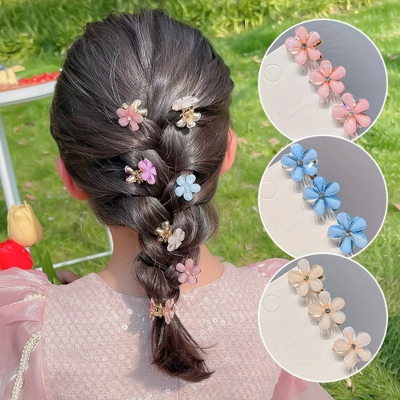 Set of 25 Sparkling Princess Hair Clips with Faux Pearls and Crystals for Flower Crowns and Bangs