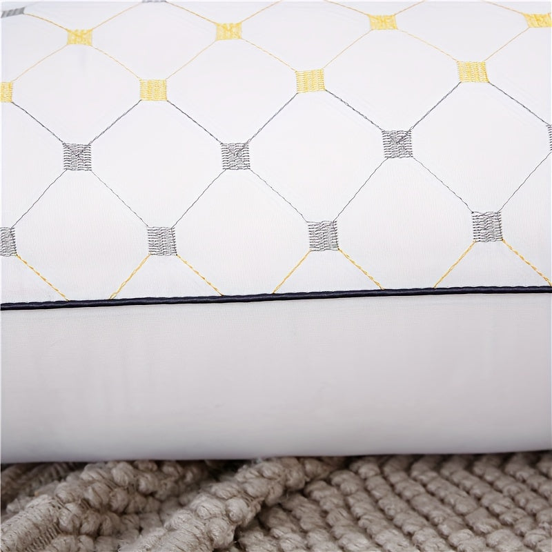 Изыскательная подушка для шеи гостиничного качества - мягкая, дышащая и гипоаллергенная альтернатива пуху для тех, кто спит на боку и спине, с застежкой на молнии из белого полиэстера, идеально подходит для спокойного сна.