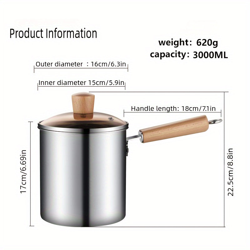 Stainless Steel Deep Fryer Induction Compatible Oil-Saving Multi-Use Cooking Pot