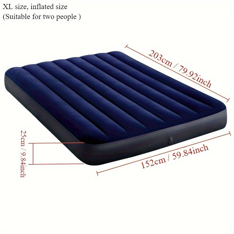 Inflatable Air Mattress Waterproof PVC Nylon for Camping Hiking Office Naps Blue