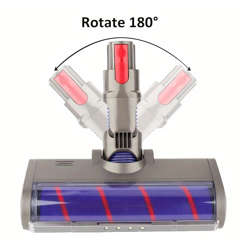 V7, V8, V10, V11, V15 simsiz tayoqli changyutgichlar bilan mos keladigan, bu LED yoritilgan yumshoq rolikli cho'tka boshqich qo'shimchasi, ajratiladigan ABS pol cho'tkasi aksessuari va yuviladigan filtrga ega.