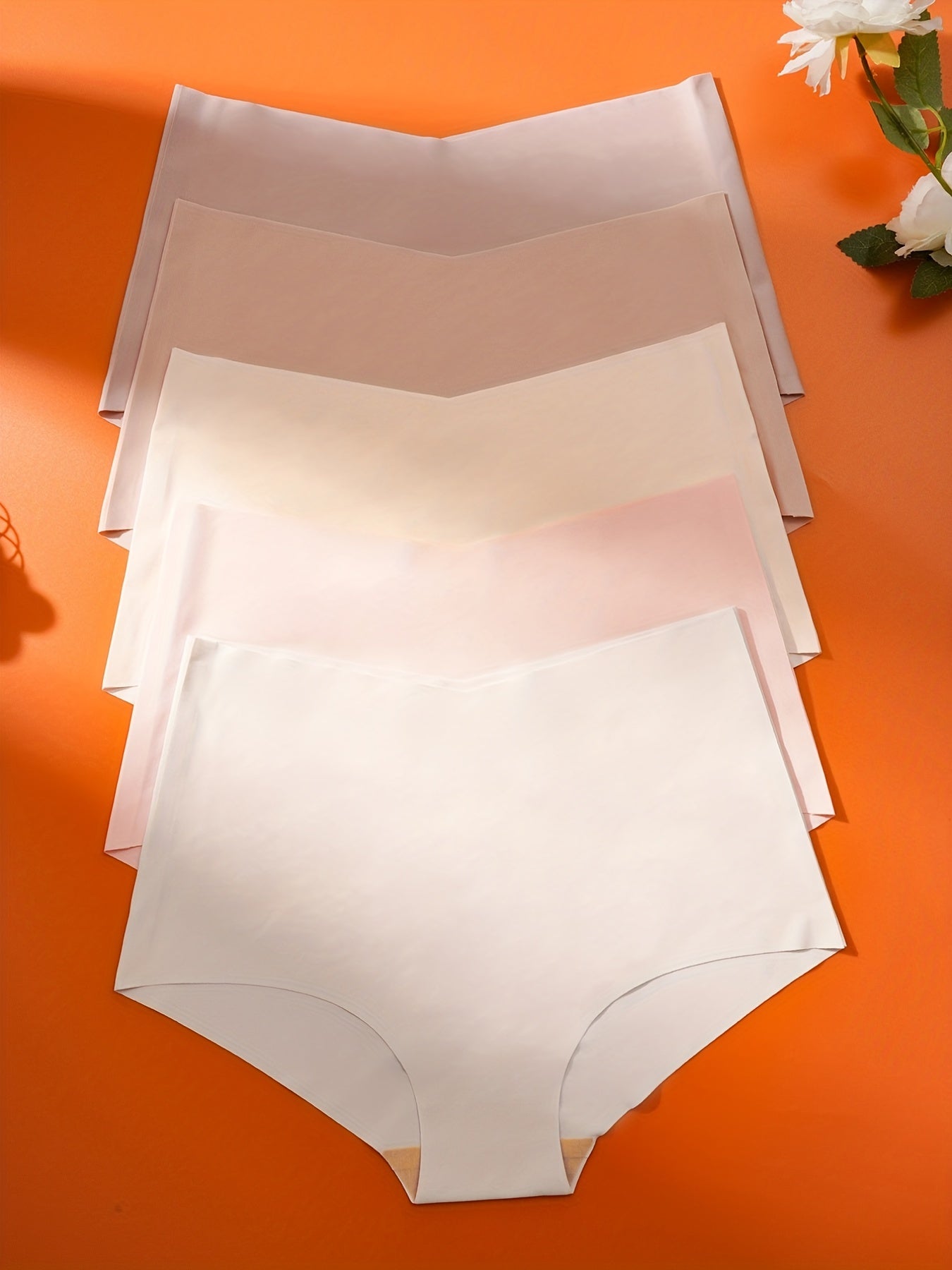 5 Бесшовных Трусиков с Высокой Талией, Мягкие и Удобные, Женское Нижнее Белье