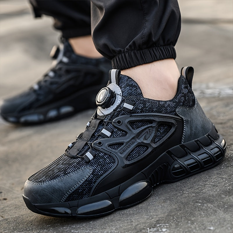 Men's Steel Cap Work Shoes Durable Safety Outdoor Anti-Penetration Counter-Smash Mid Top