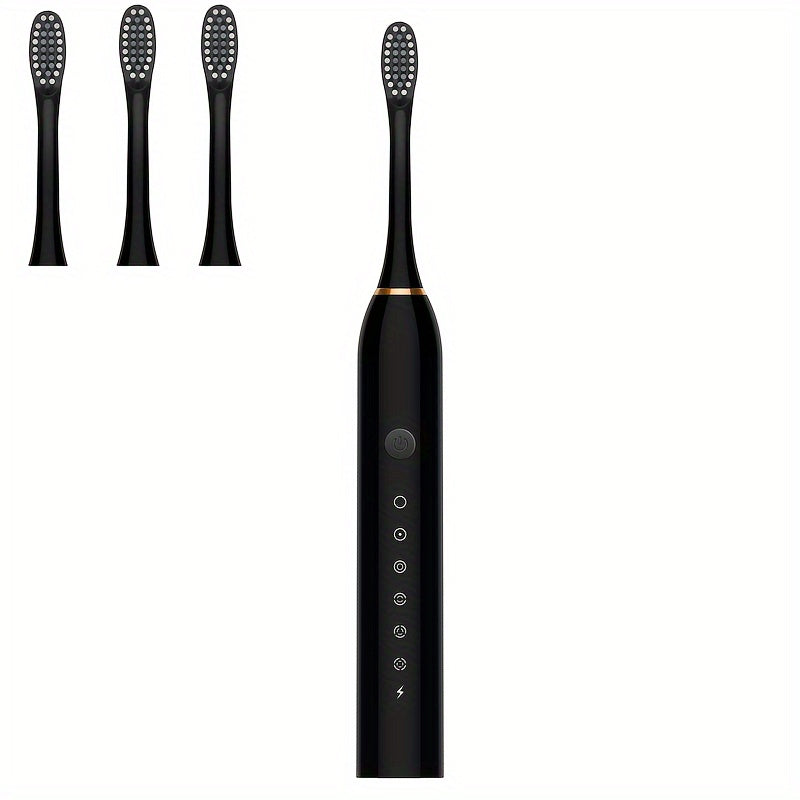 Set de cepillo de dientes eléctrico con 4 cabezales suaves para dientes sensibles, 6 modos, recargable por USB
