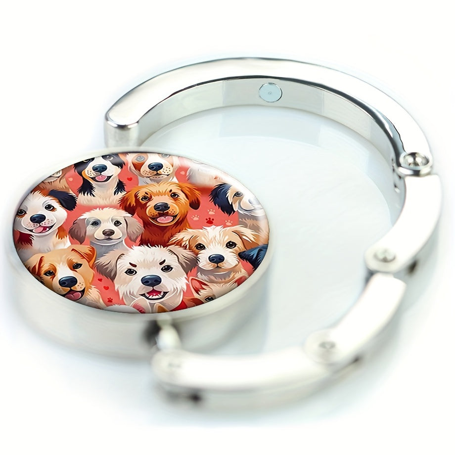 Dog-Themed Foldable Purse Hanger Table Hook for Handbags Travel Gift