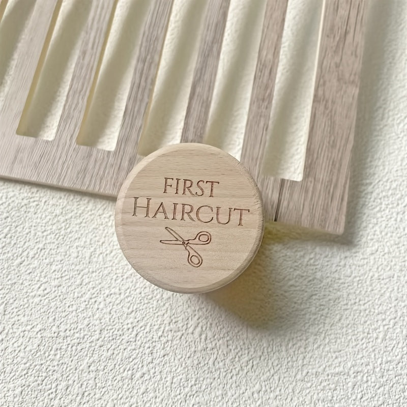 Bola uchun birinchi soch olish va bolalar tug'ilgan kuni sovg'asi uchun qattiq yog'ochdan tayyorlangan esdalik qutisi