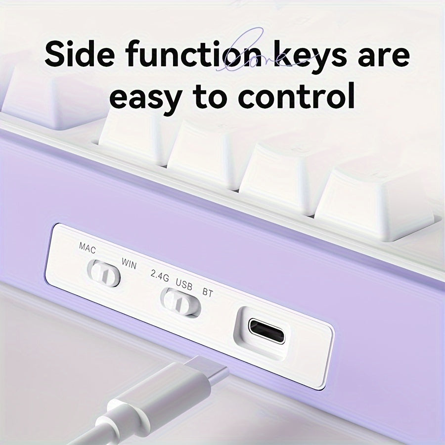 98-Key RGB Mechanical Gaming Keyboard Wireless 2.4G 5G with Volume Knob TFT Display