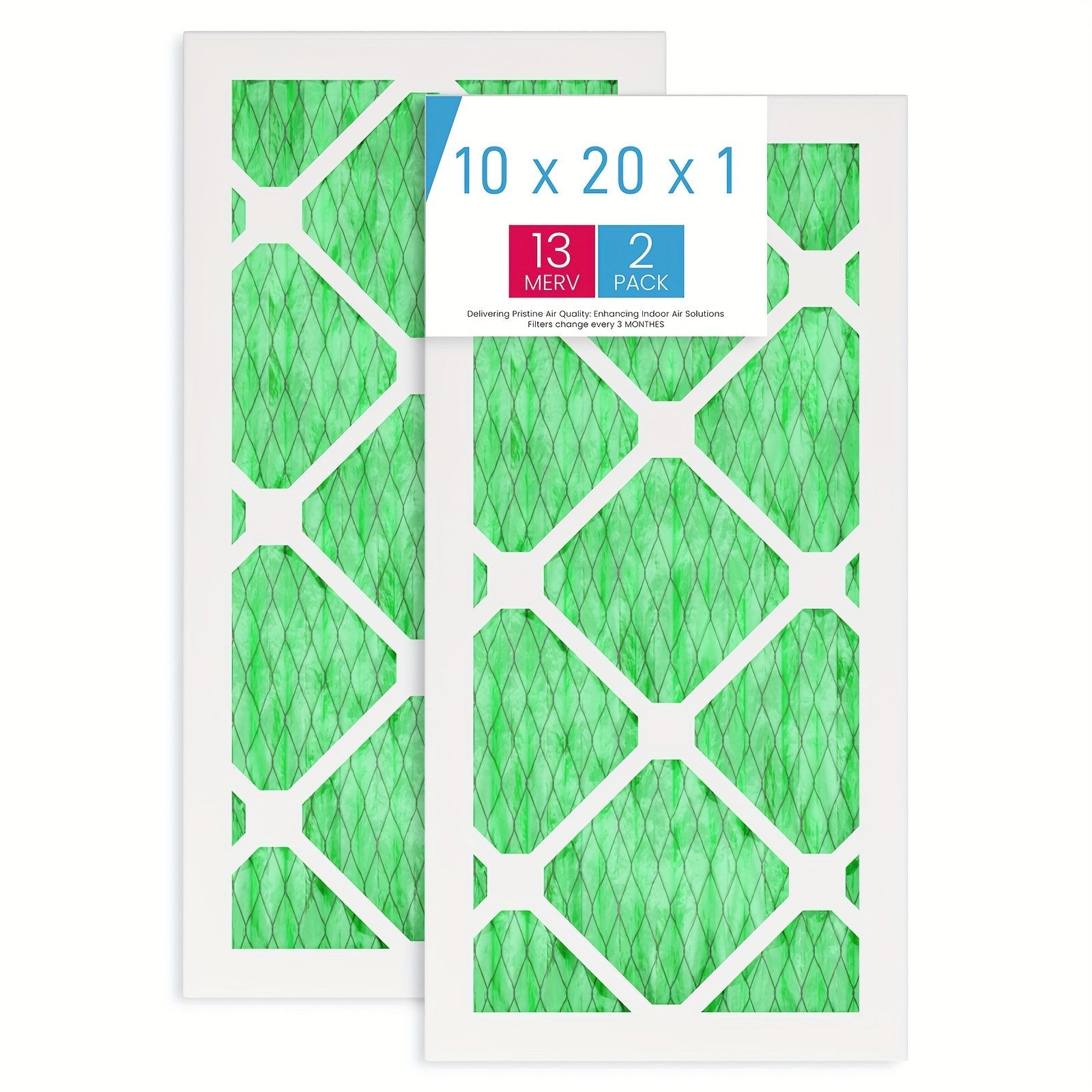 Ikkita 10x20x1 Merv13 filtrlar AC pechka uchun. Har bir to'plamda ikkita filtr mavjud. Ushbu elektrostatik qirqilgan filtrlar havo konditsionerlari va HVAC tizimlari uchun mos keladi.