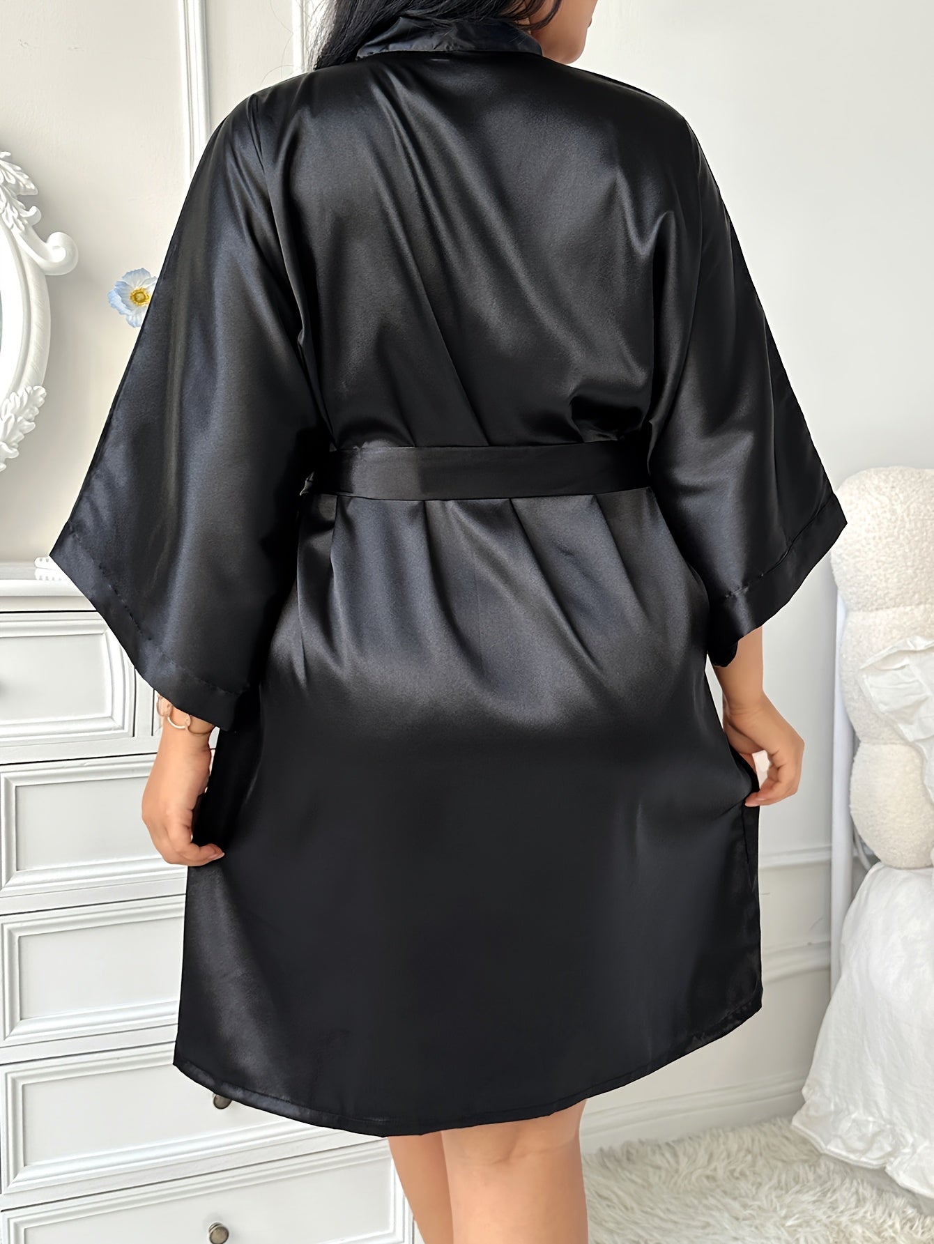 Women's Pink Valentine’s Day Robe Four-Season Comfortable Bathrobe Plus Size