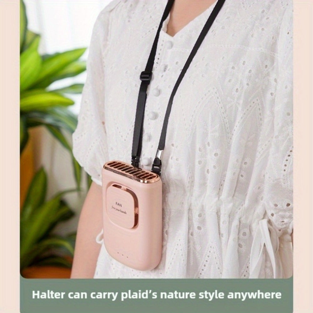 Мини-вентилятор с перезаряжаемым USB, с регулируемой скоростью, дизайн для ношения на шее, аккумулятор 2000 мАч