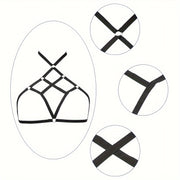 Hollow Cross Strappy Lingerie Bra for Nightclub Party