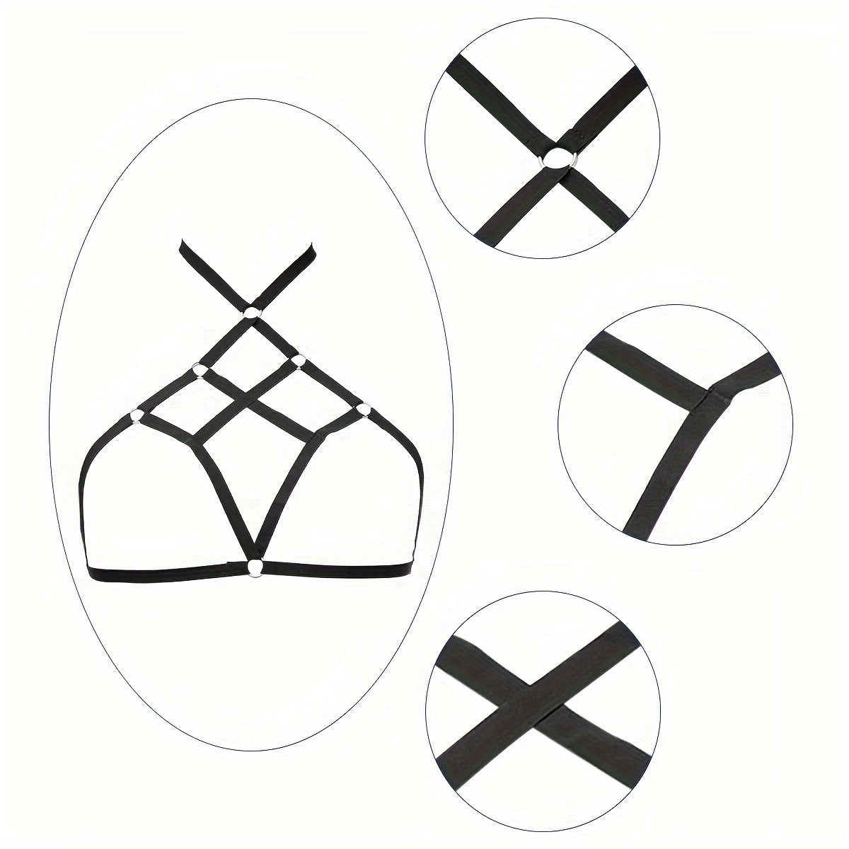 Hollow Cross Strappy Lingerie Bra for Nightclub Party