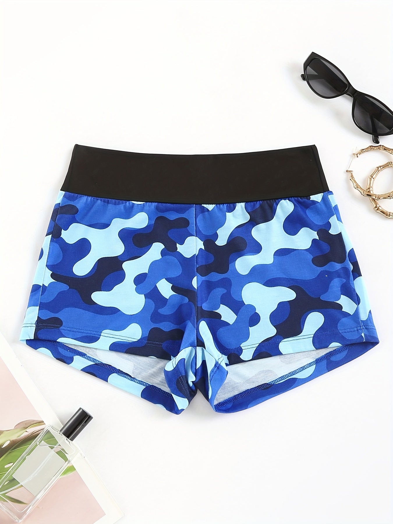 Women's Colorblock Lounge Shorts with Elastic Waistband for Sleep and Casual Wear