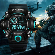 Men's Smartwatch with Night Light Alarm Sports Watch Fitness Tracker