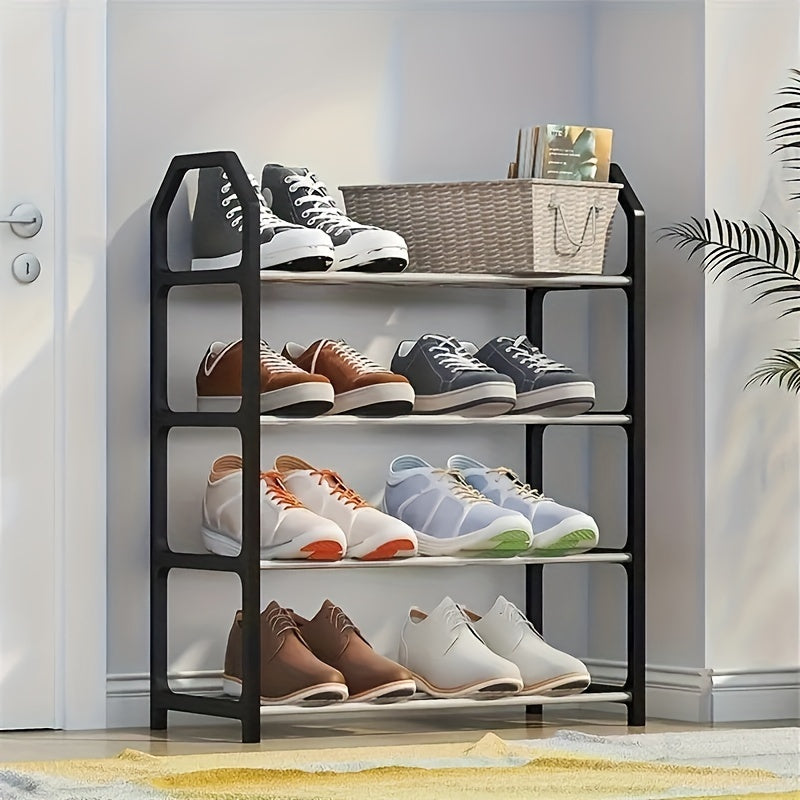 4-Tier Stainless Steel Shoe Rack Standalone Organizer for Entryway Hallway