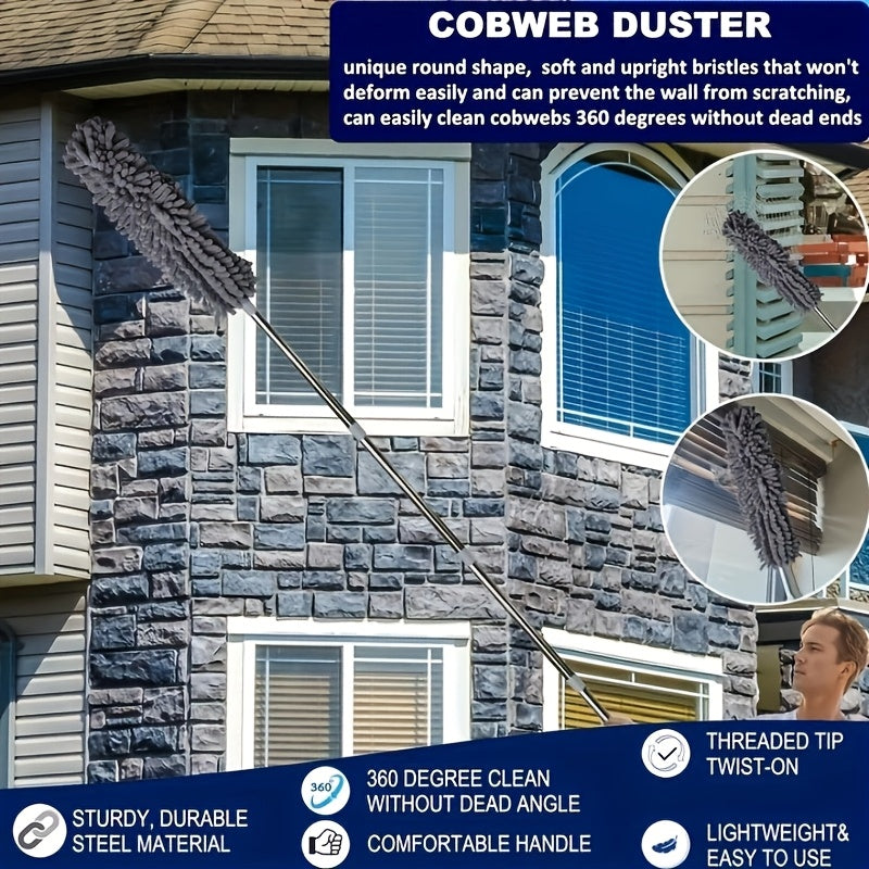 Yengil alyuminiy tayoq to'siq tozalagich, tortiladigan dizayn – mustahkam zanglamaydigan po'latdan yasalgan tutqich, o'rtacha cho'tka qattiqligi, tijorat tozalash uchun ideal