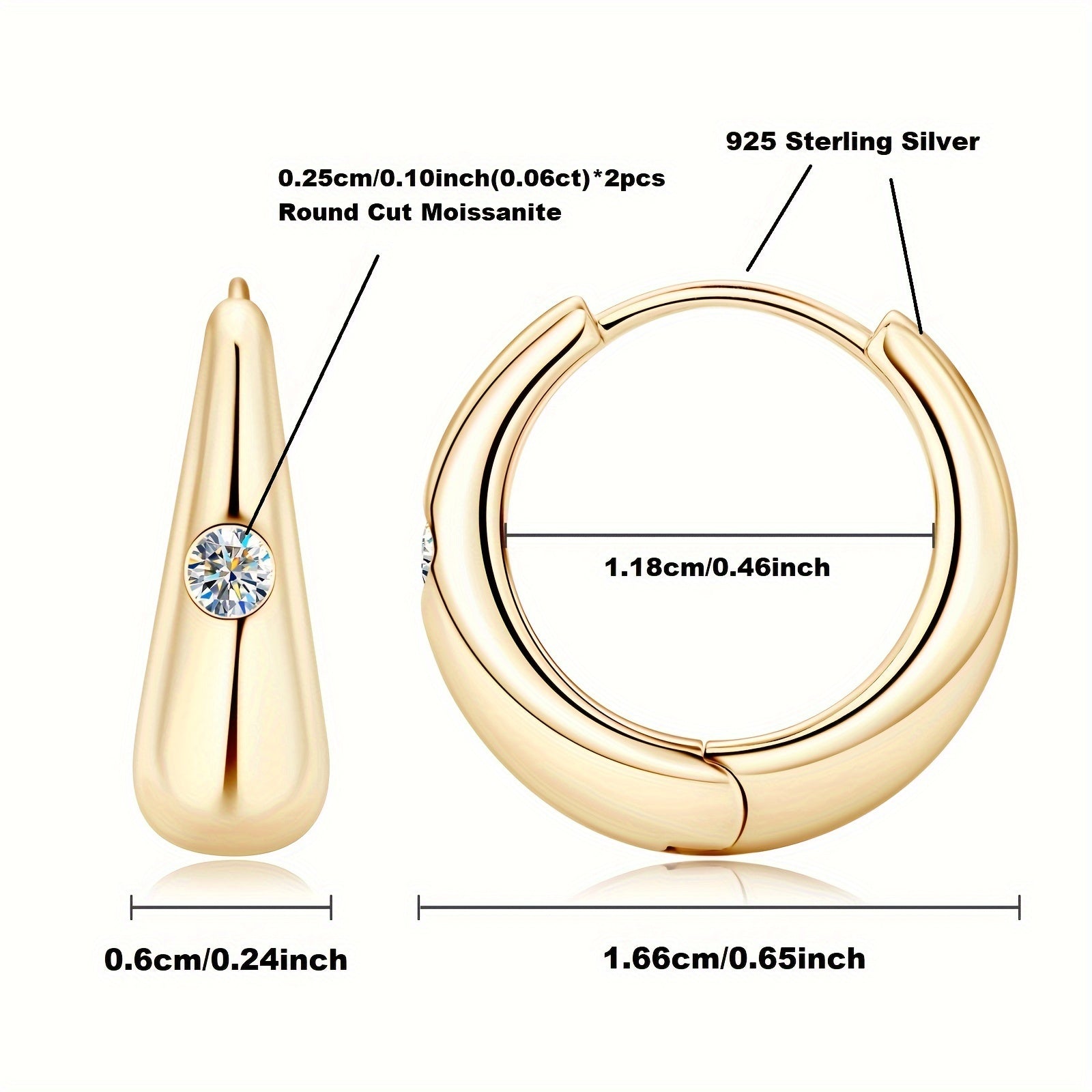 Эти стильные женские серьги-кольца изготовлены из серебра 925 пробы и украшены камнями из Мозамбика размером 2,5 мм. Простой, но модный дизайн имеет круглую форму и весит в общей сложности 4,36 г серебристого цвета. Каждая серьга украшена 2.
