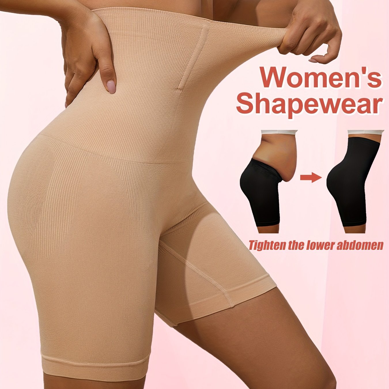 High-Waisted Shaping Pants for Women Slim Waist Abdomen Body Shaper Knit Fabric