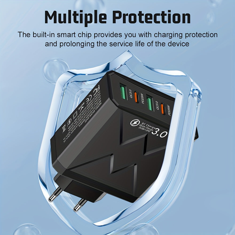 iPhone va Samsung uchun 4 portli 40W tez zaryadlash USB C zaryadlovchi