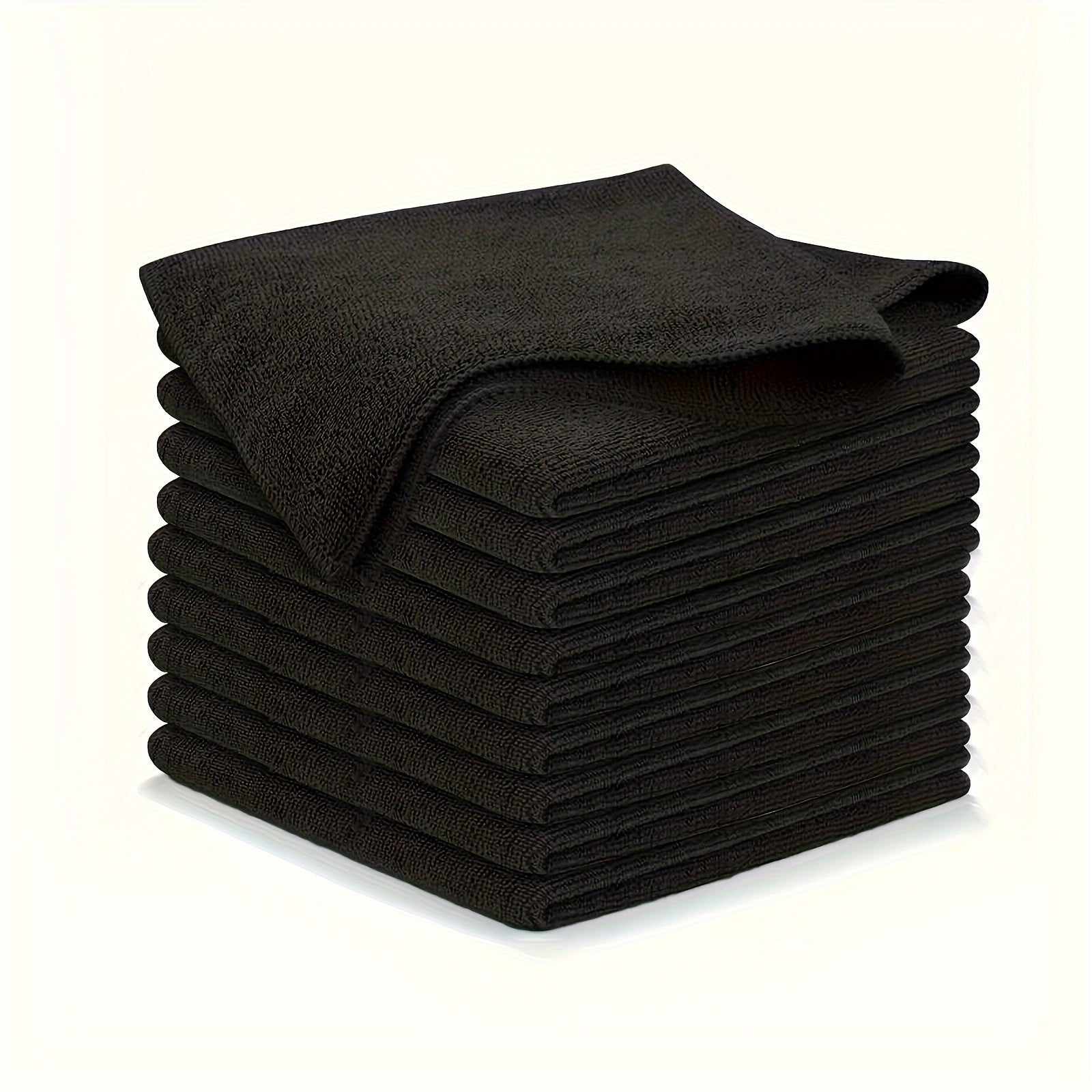 Set of 5/10/20/50 Black Flat Cleaning Cloths Soft Quick-Drying Absorbent