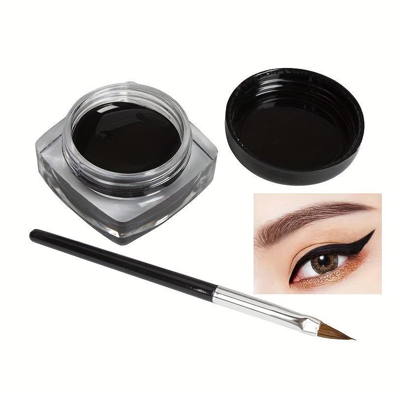 Women's Waterproof Black Eyeliner Gel with Brush