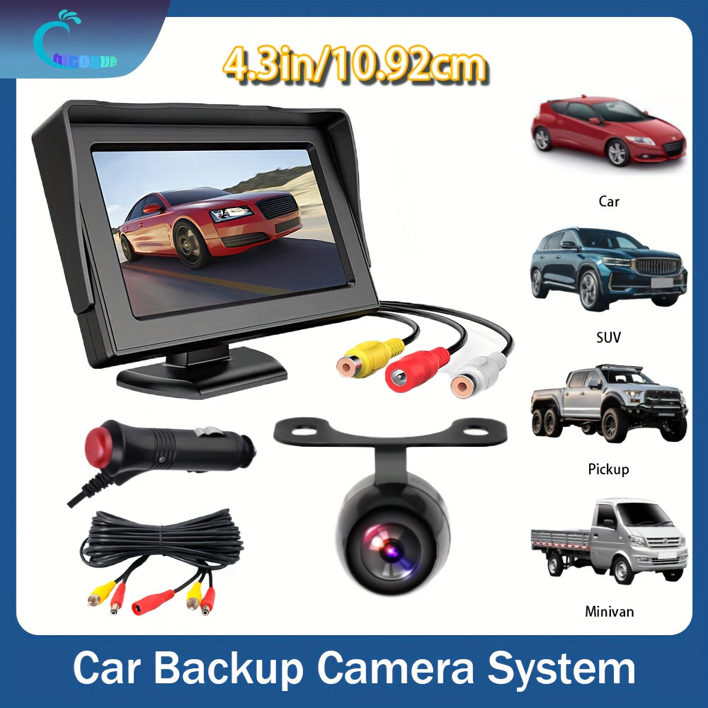 Avtomobil orqa kamera tizimi 4.3 dyuymli LCD HD kechqurun ko‘rish keng burchak