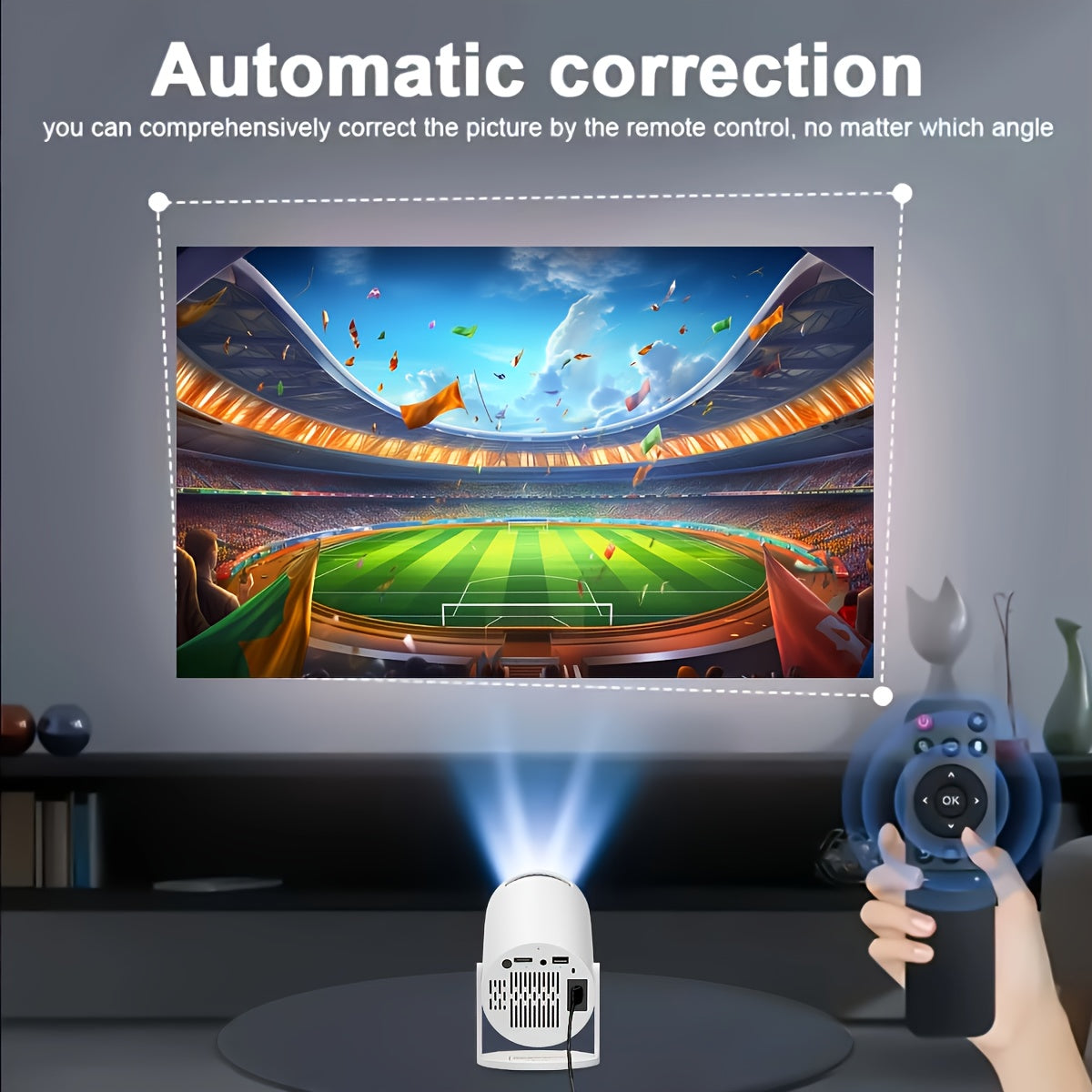 Portable 1080P Projector with Wireless Bluetooth Android Support High Brightness