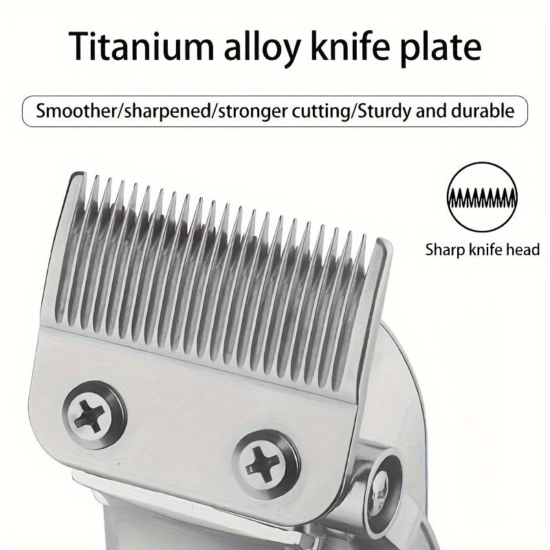 Set de cortapelos profesional de 3 piezas con máquina de cortar cabello inalámbrica recargable por USB