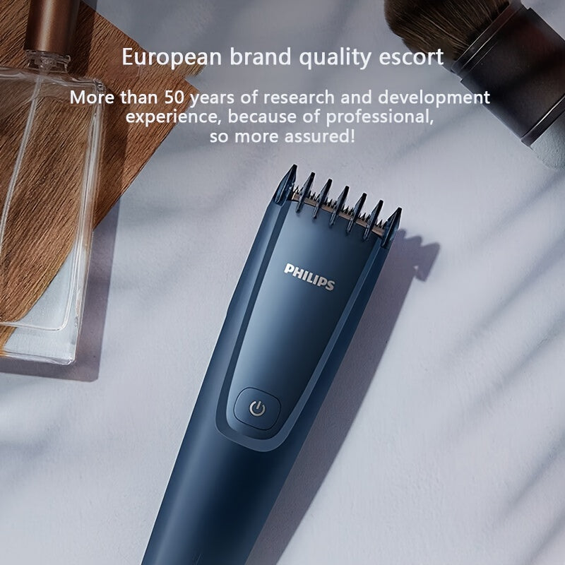 Hairclipper Series 3000 Deep Blue Steel Blades 7-Speed Length Settings PowerDrive Type-C Charging Accessories