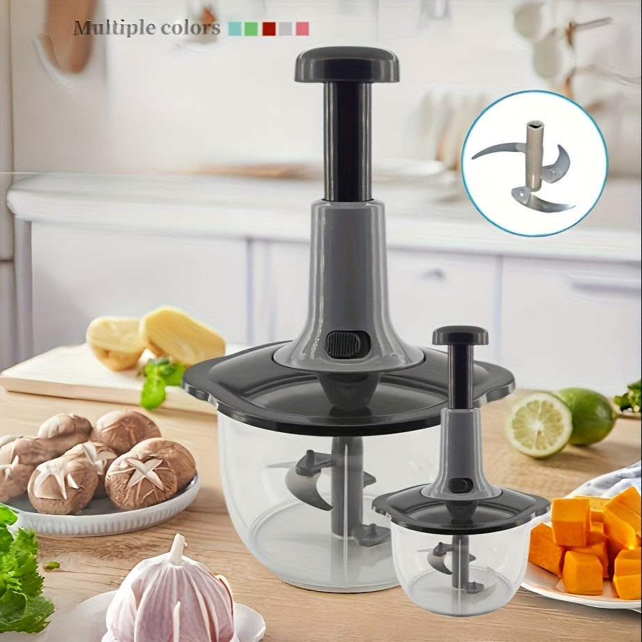 Metal Hand Food Chopper with Straight Blade Edge for Vegetables Fruits Herbs