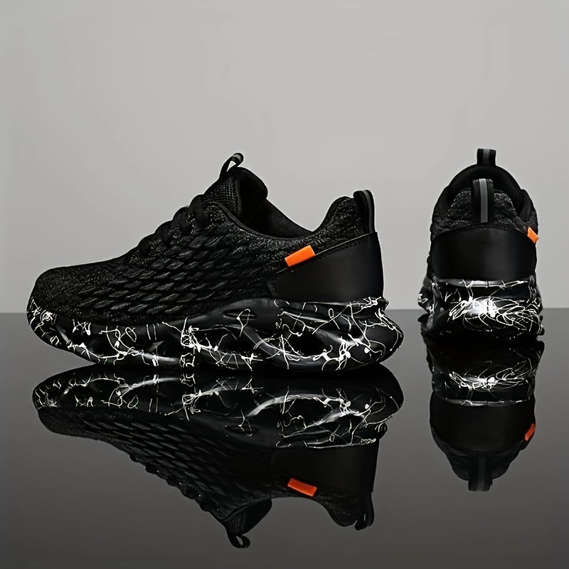 Men's Breathable Woven Knit Running Shoes Lightweight Casual Sneakers for Outdoor Activities