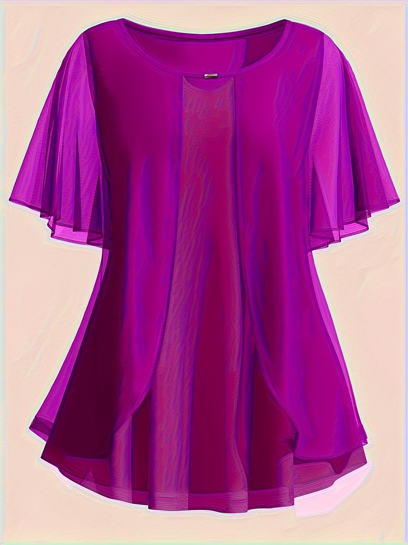 Plus o'lchamli ayollar uchun ochiq yelka chiffon kofta yozgi yengil nafas oladigan