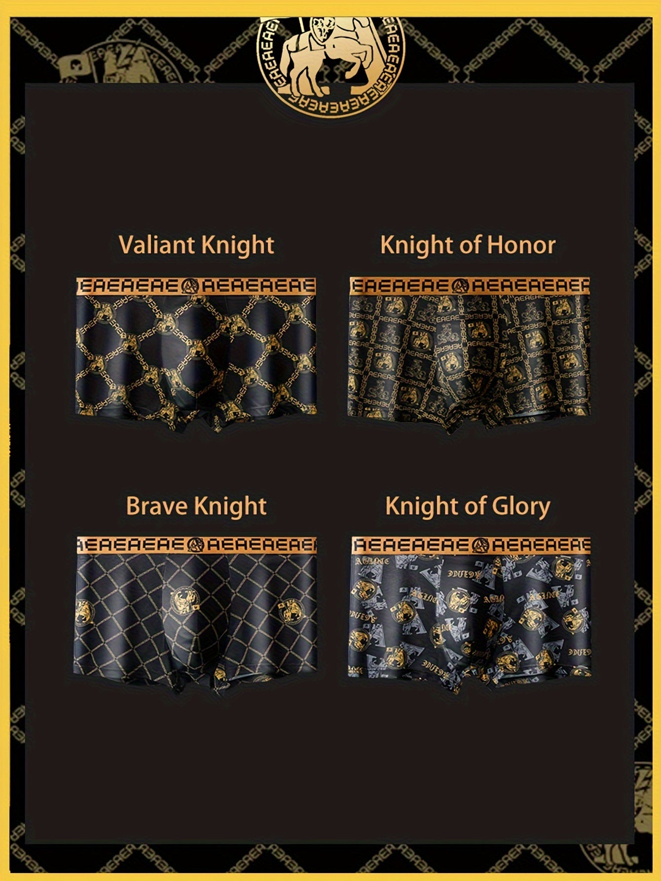 Men's Boxer Briefs Set of 4 Breathable Stretch Polyester for Sports and Daily Wear