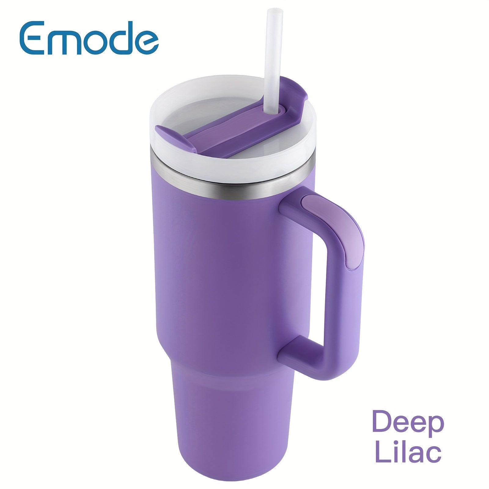 Taza de viaje de acero inoxidable con tapa y asa para bebidas de verano