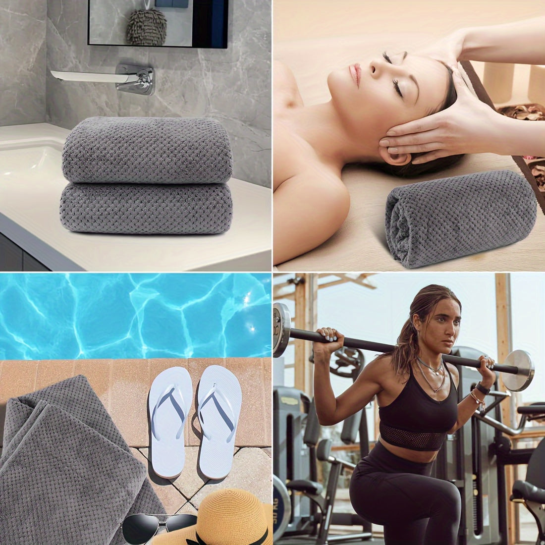 Microfiber Towel 88.9cm x 177.8cm Quick-Dry Absorbent Lightweight for Shower Beach Pool