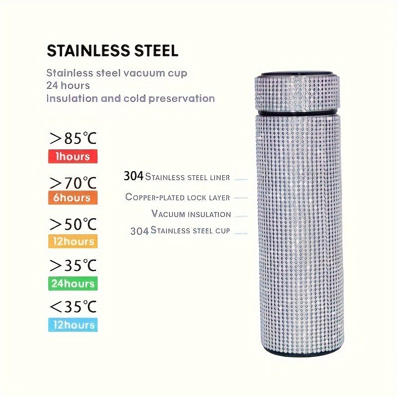 16oz Stainless Steel Insulated Vacuum Flask for Hot Cold Beverages Travel Thermal Cup
