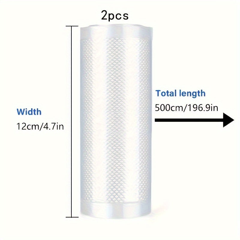 Vacuum Sealing Bags 2 Rolls Food Storage Reusable Airtight Anti-Spill